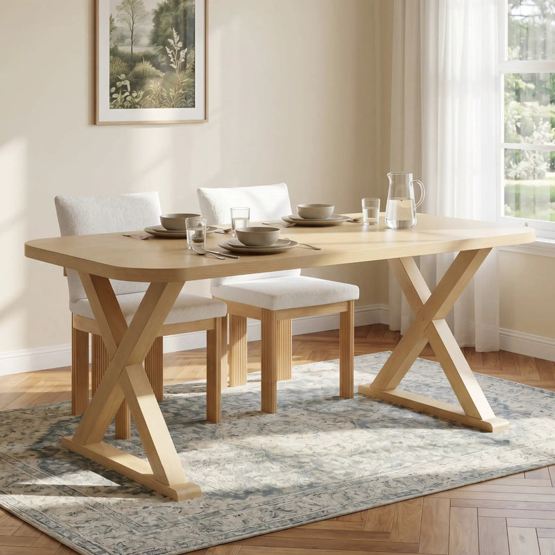Natural Oak Veneer Dining Table by HouseOfZazla