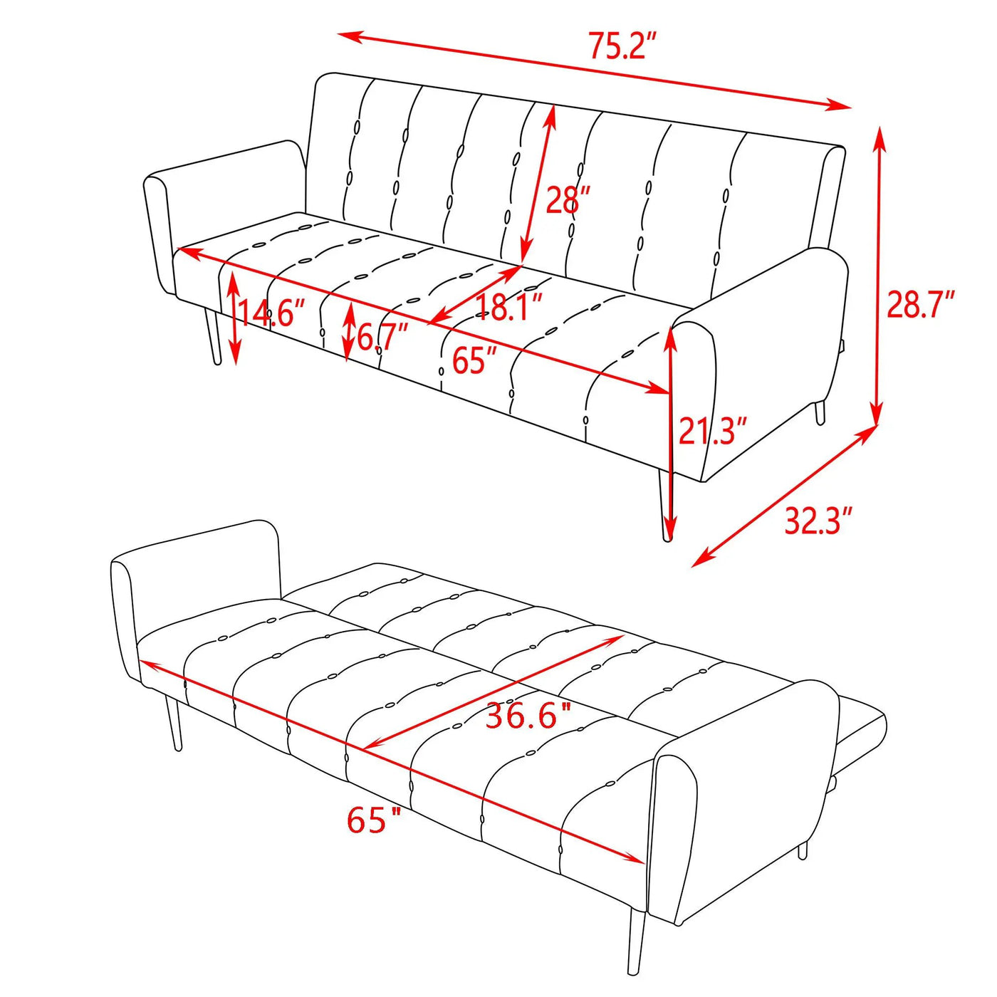Comfort Compact Design Sofa Bed by HouseOfZazla