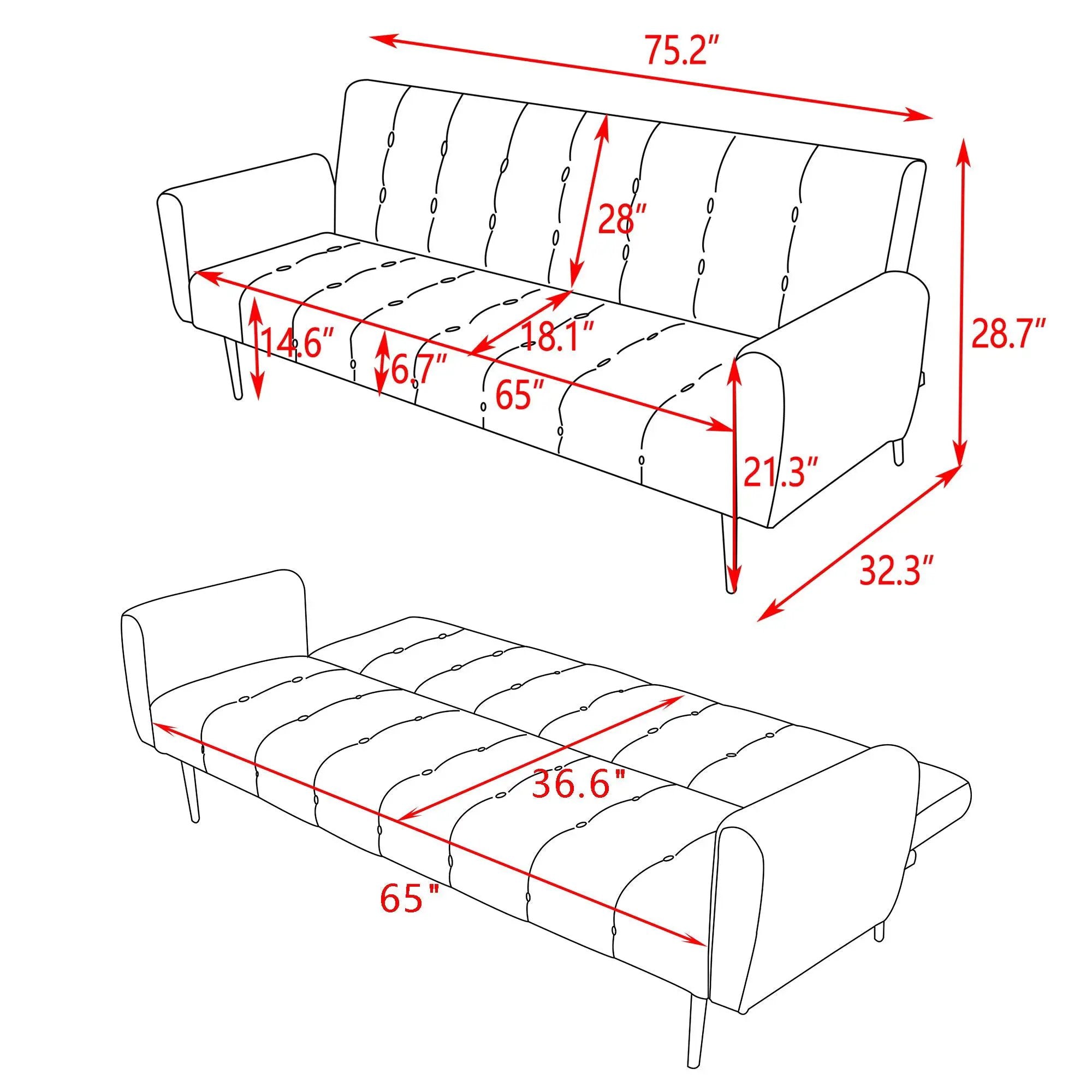 Comfort Compact Design Sofa Bed by Unique Piece Furniture