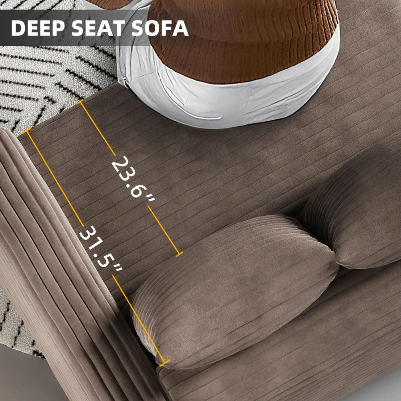 Deep Seat Convertible Sofa With Soft Pillows And Ottomans by HouseOfZazla