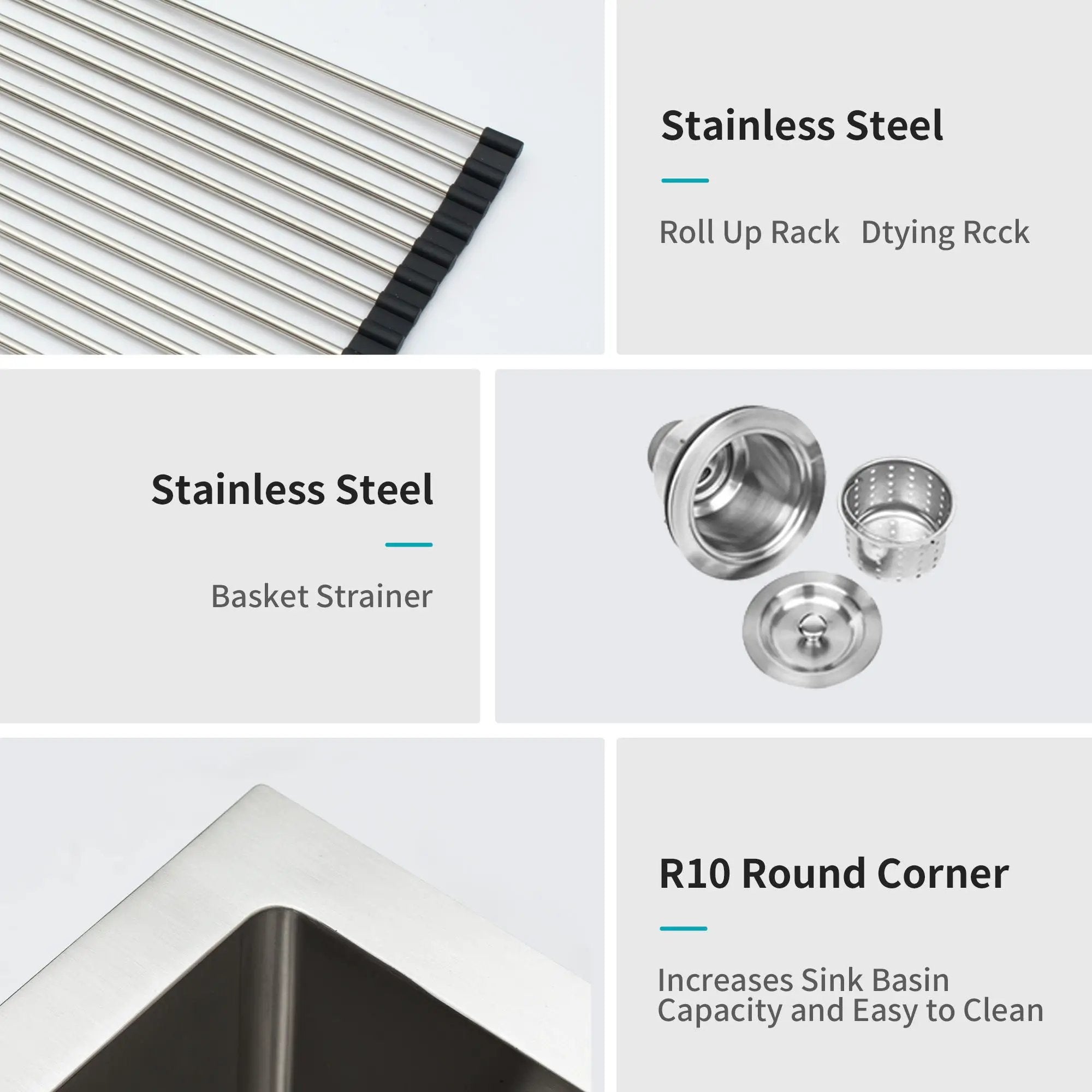 Modern Undermount Stainless Steel Kitchen Sink 16 Gauge, Deep Single Bowl by HouseOfZazla