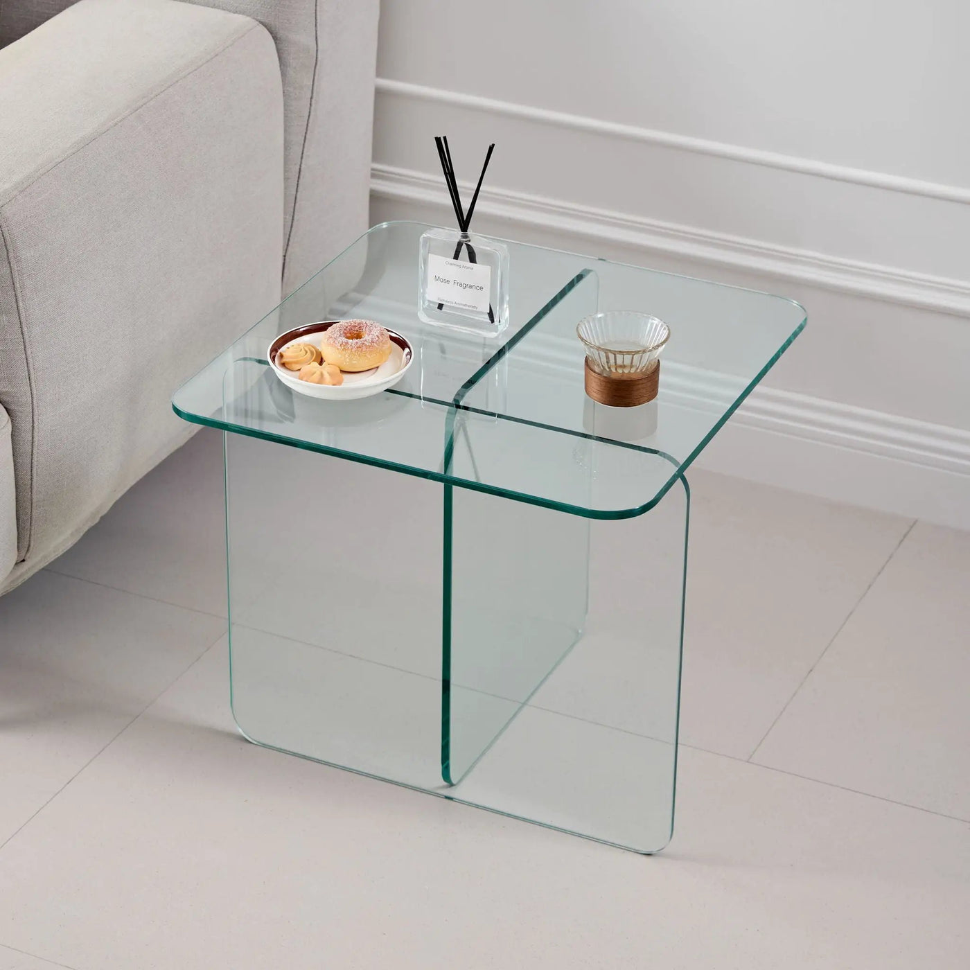 Modern Transparent Tempered Glass Sidetable by HouseOfZazla