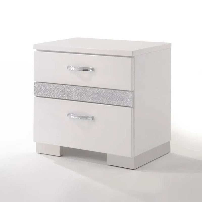 Naima II - High Gloss Nightstand - White by Unique Piece Furniture