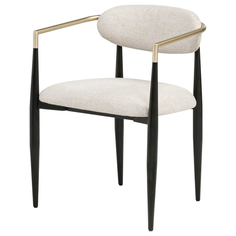 Bradbury Fabric Upholstered Dining Arm Chair Beige (Set of 2) by Unique Piece Furniture