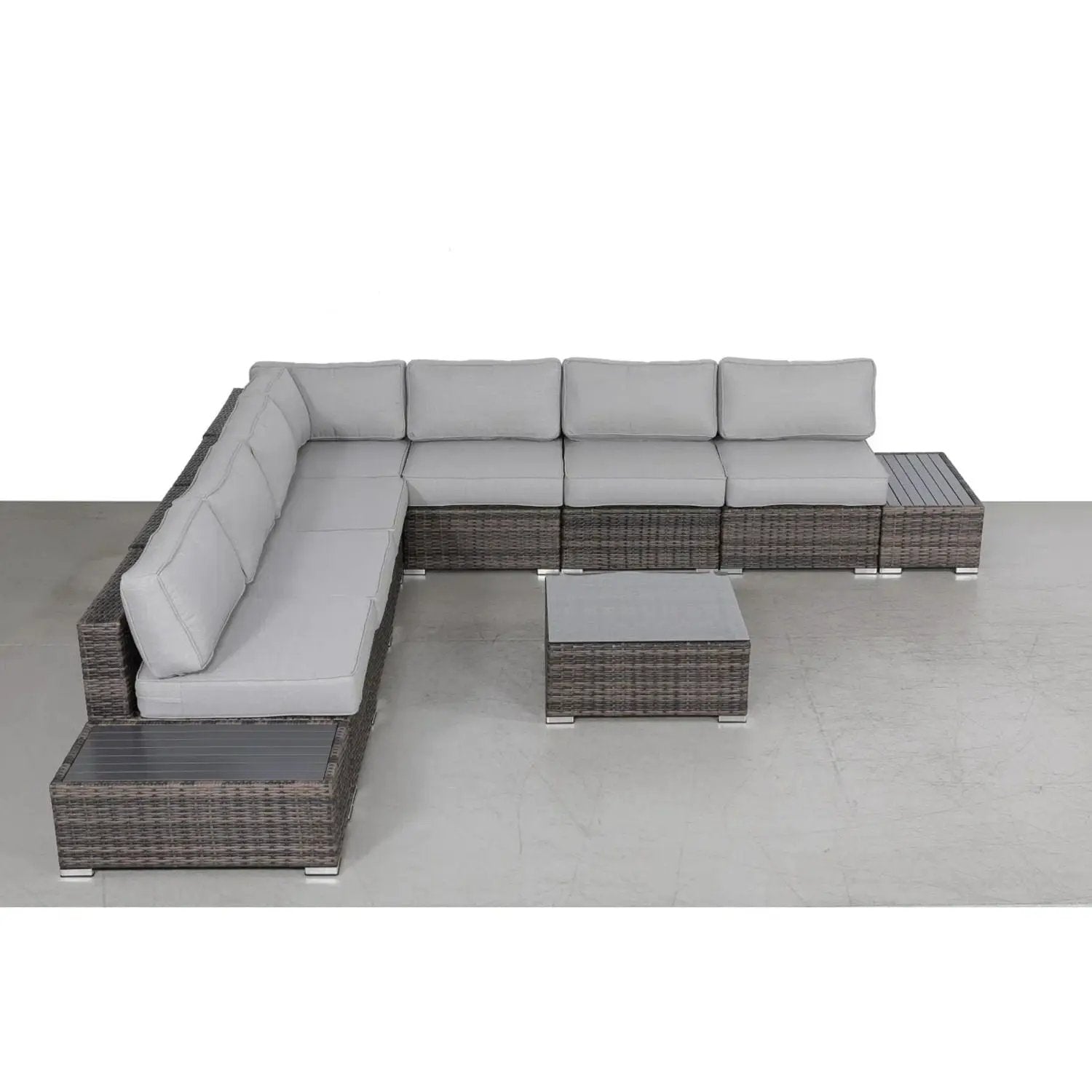 Wicker Sectional Seating Group With Cushions by Unique Piece Furniture