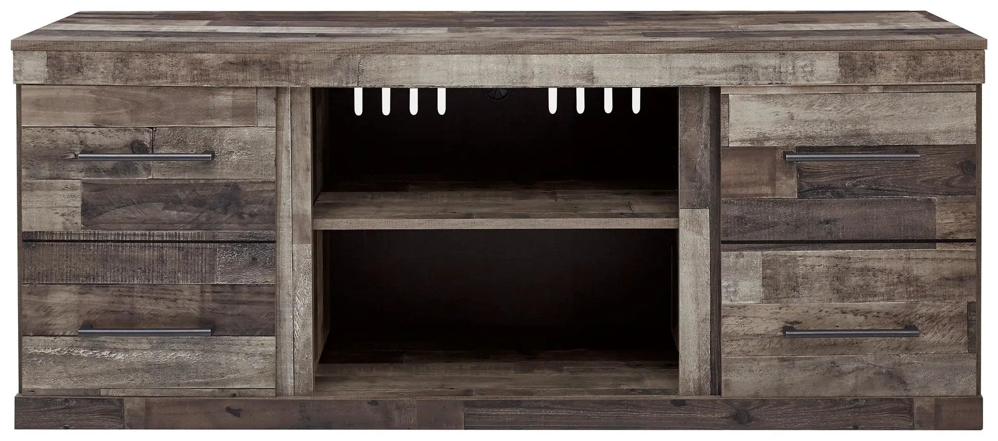 Derekson - LG TV Stand w/Fireplace Option - Multi Gray by Unique Piece Furniture