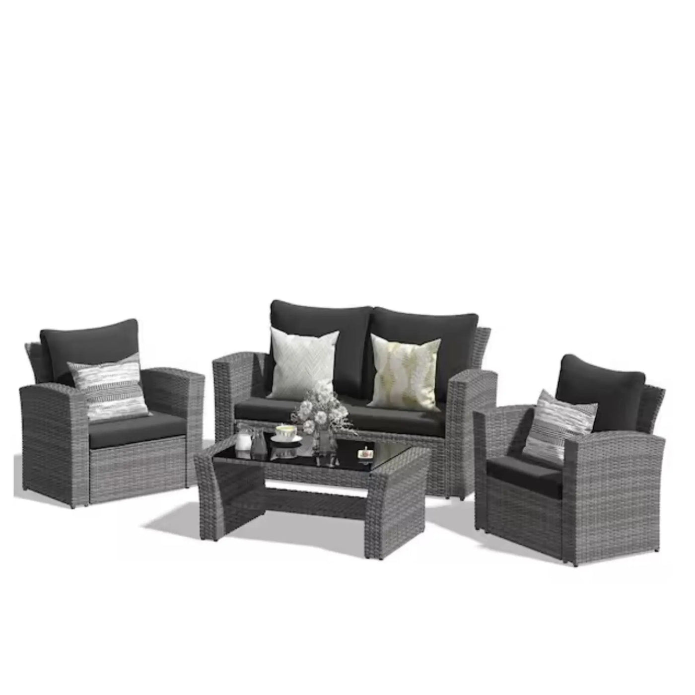 Modern Patio Set With Table And Cushions by HouseOfZazla
