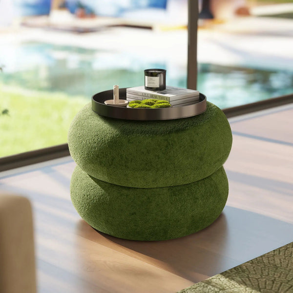Nest - Low Round Upholstered Ottoman, photo 2 of 7