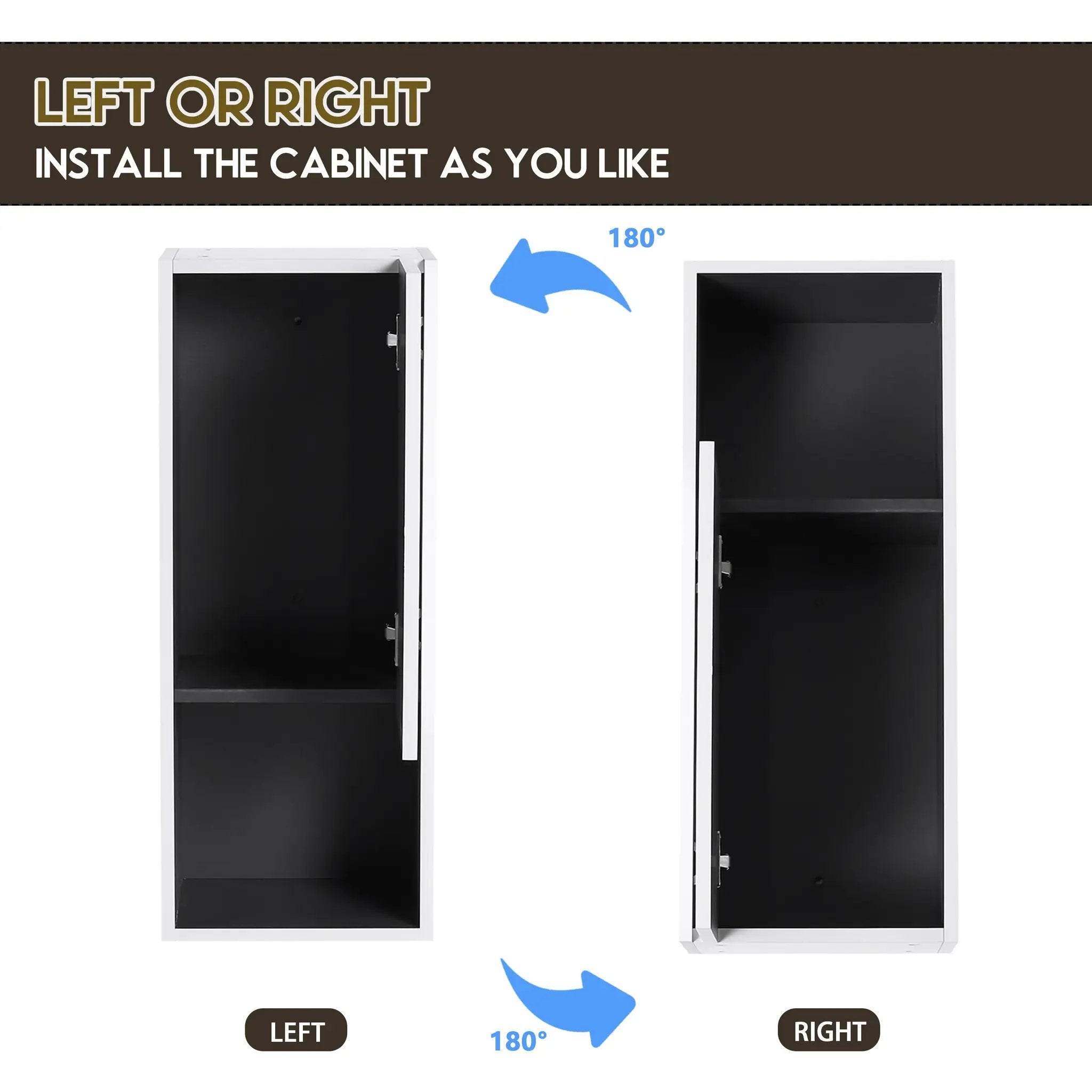12" Bathroom Side Cabinet with Soft Close Doors by HouseOfZazla
