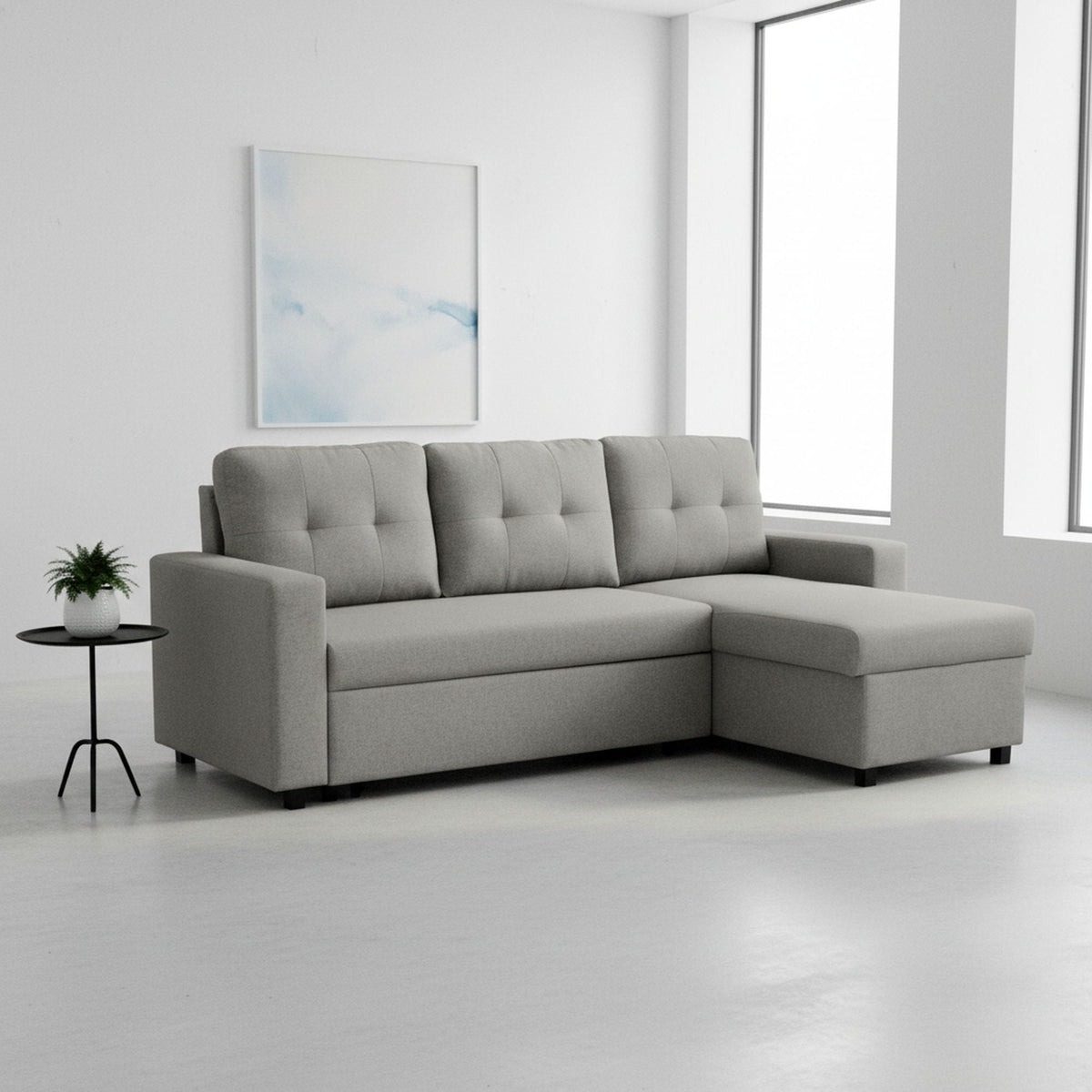 Convertible L Shaped Sectional Sleeper Sofa Bed, Saving Pull Out Couch, photo 5 of 23