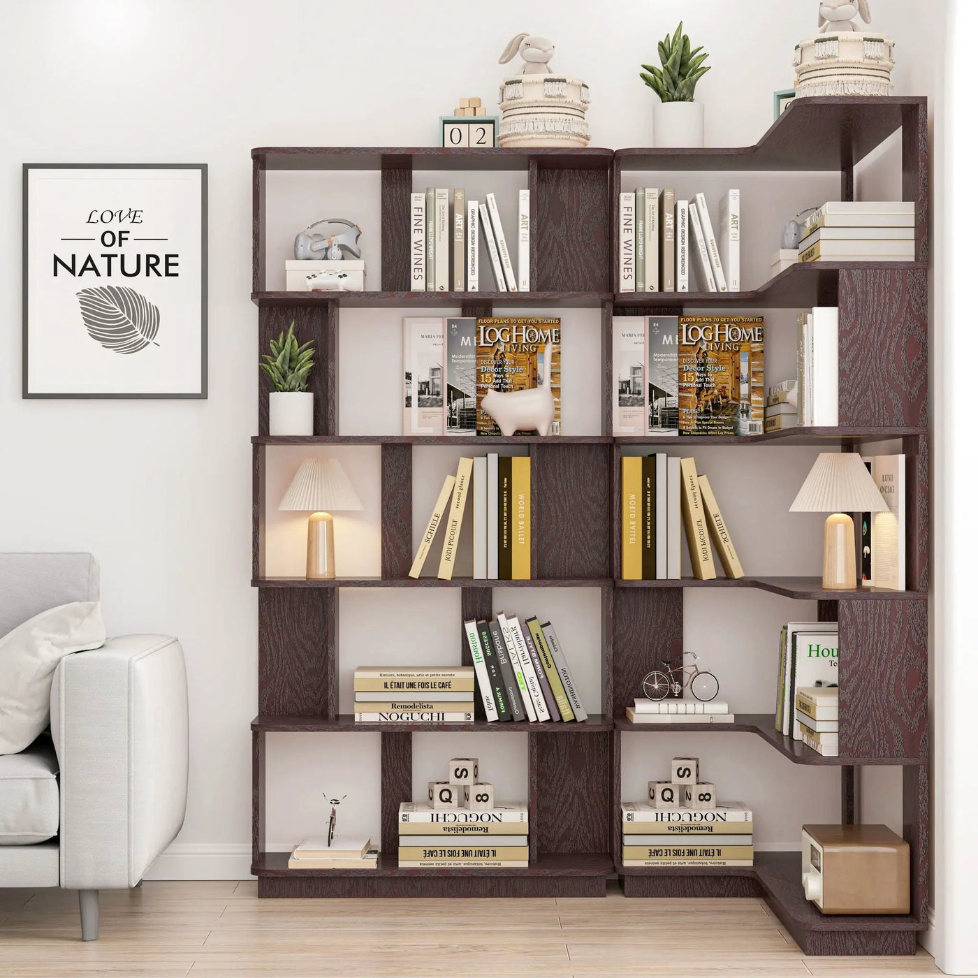 Modern 5 Tier Open Storage Bookcase by HouseOfZazla