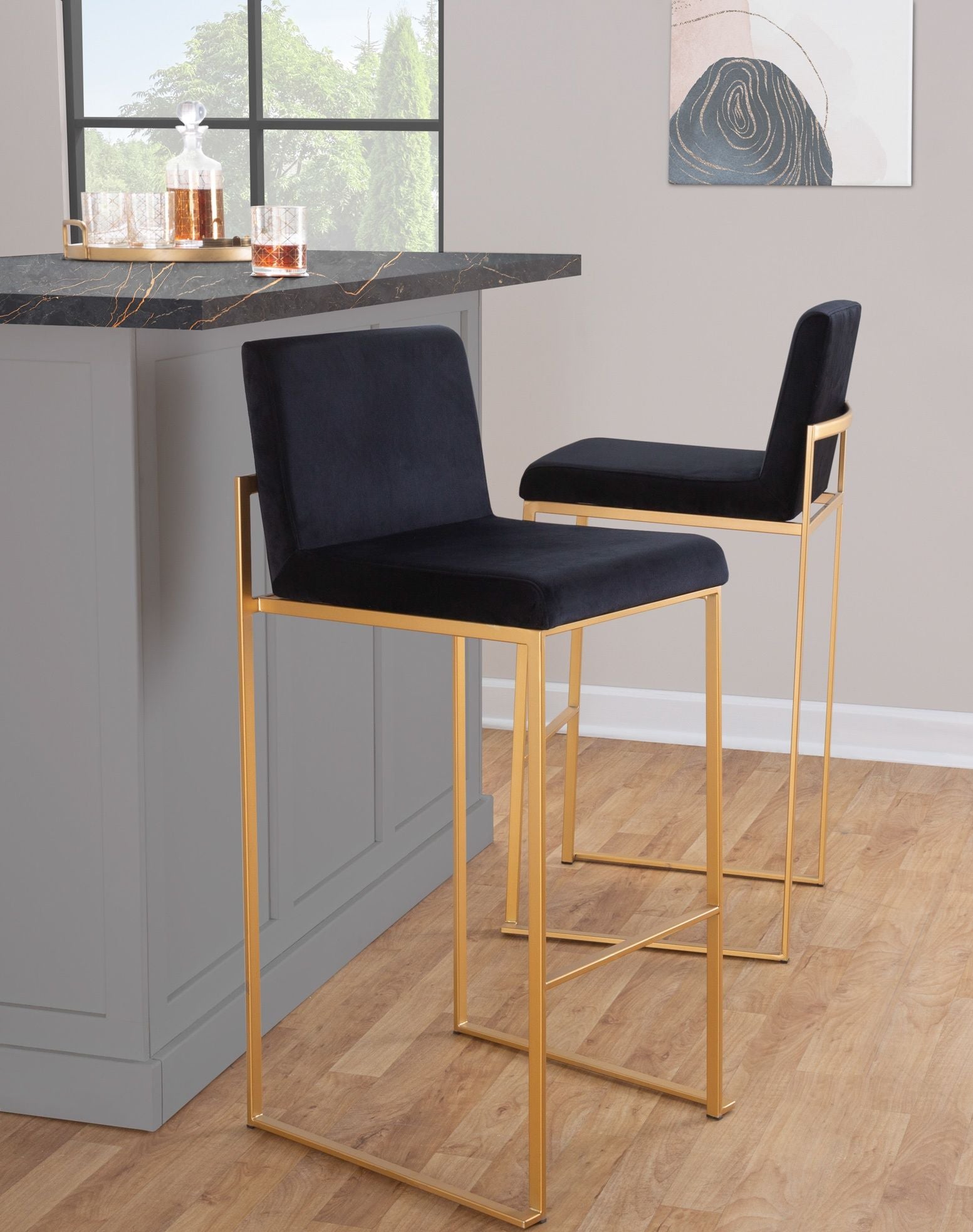 Fuji - Contemporary Design High Back Barstool by Unique Piece Furniture