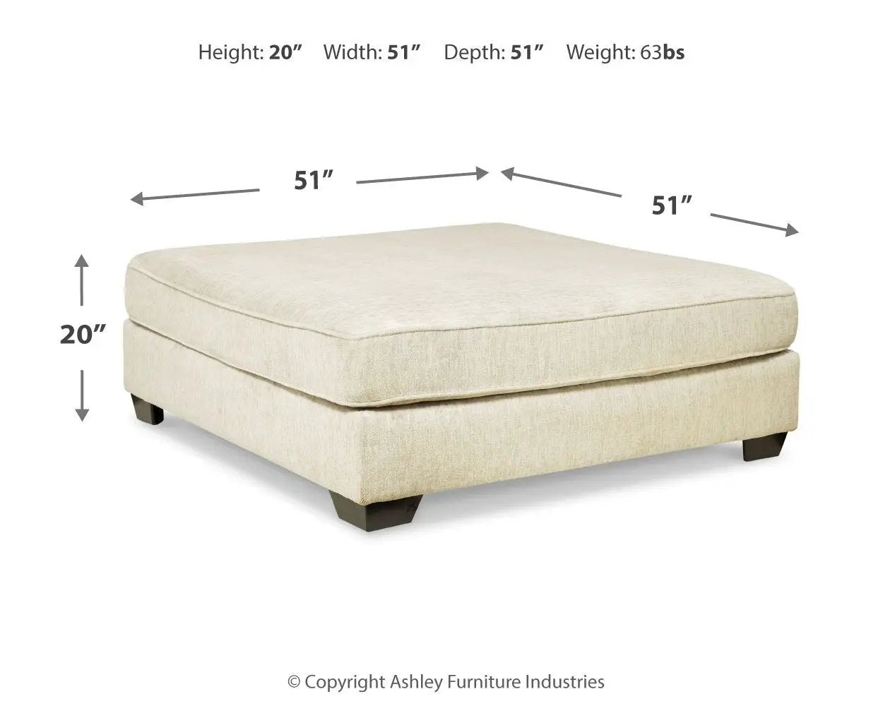 Rawcliffe - Oversized Accent Ottoman - Parchment by Unique Piece Furniture