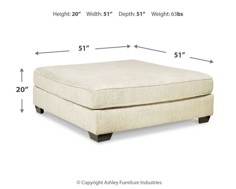 Rawcliffe - Oversized Accent Ottoman - Parchment by Unique Piece Furniture