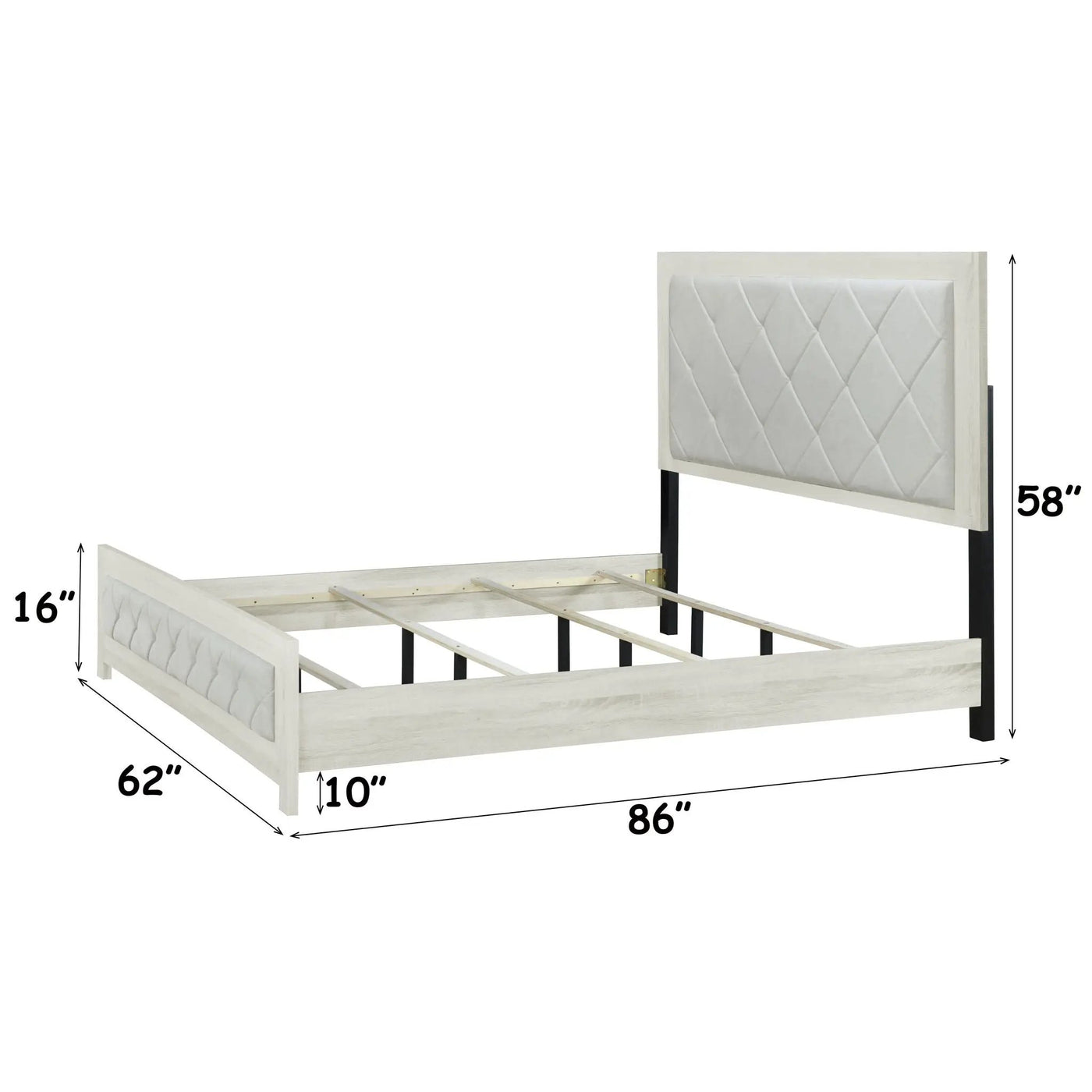Jehoram - Lozenge Upholstered Design Bed by HouseOfZazla