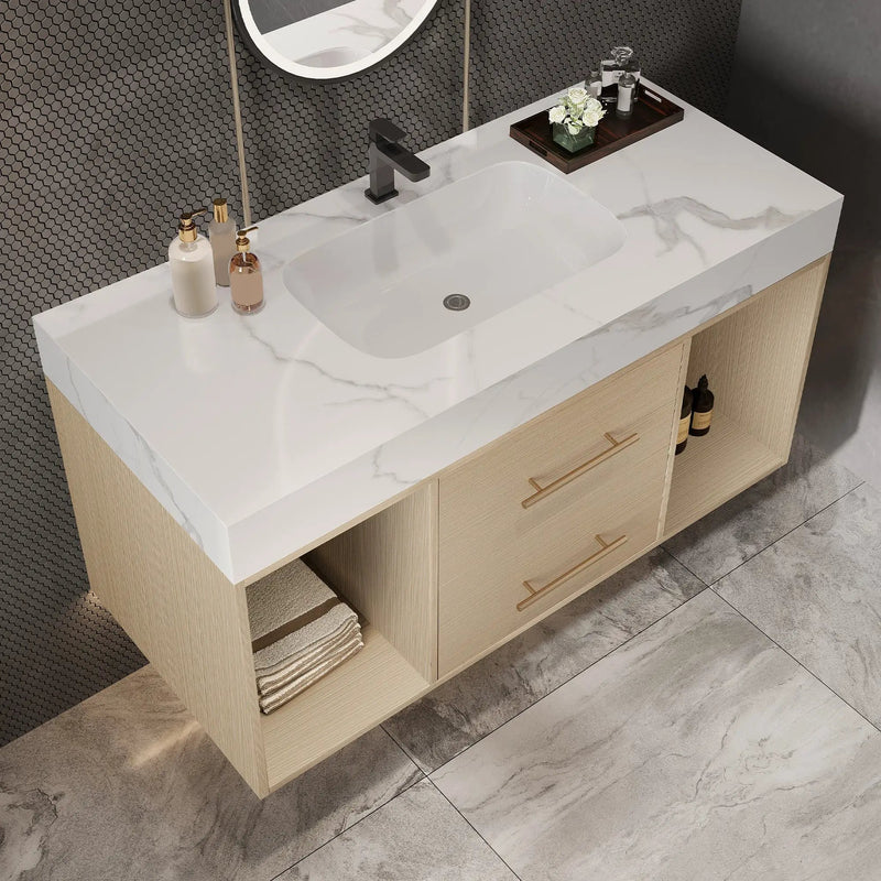 39.4" Floating Bathroom Vanity with Ceramic Sink by HouseOfZazla