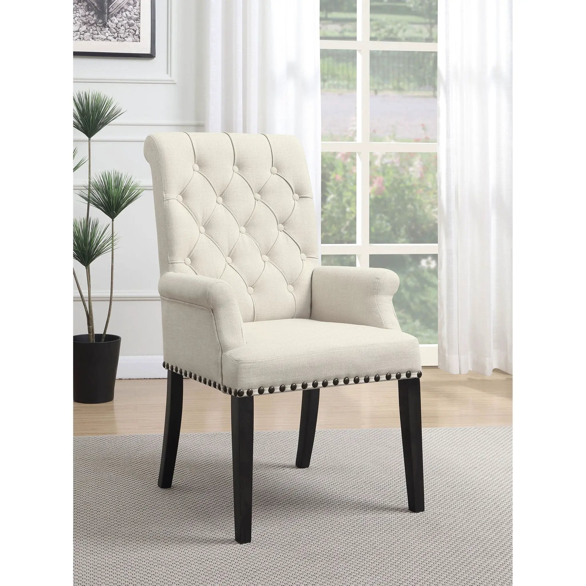 Tufted Arm Chair With Nailhead Trim by HouseOfZazla