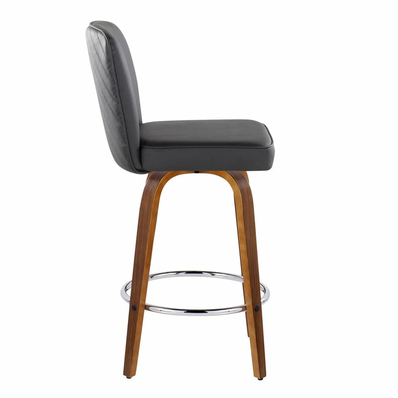 Henry - Contemporary Fixed Height Counter Stool With Swivel With Round Footrest (Set of 2) by Unique Piece Furniture