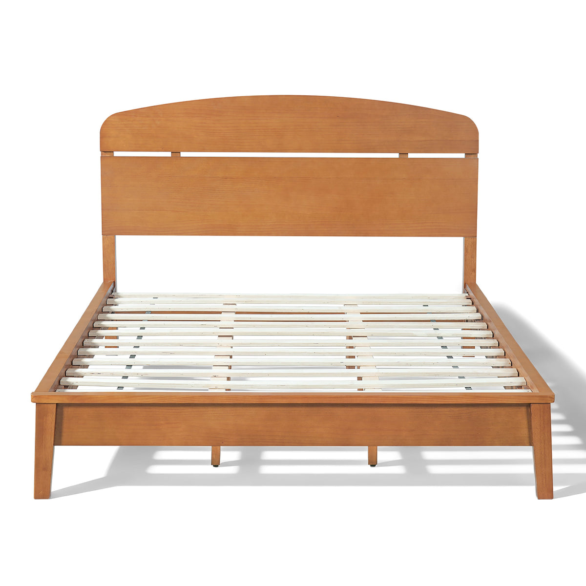 Queen Size Solid Wood Platform Bed with Curved Headboard, photo 7 of 10