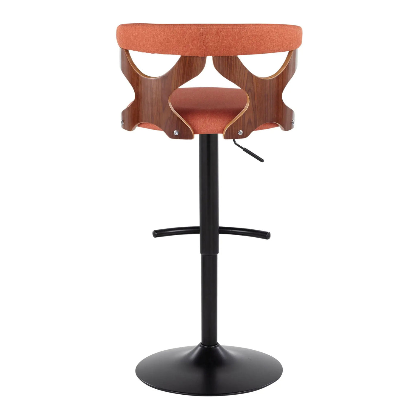 Gardenia - Contemporary Adjustable Barstool With Swivel With Rounded T Footrest (Set of 2) by HouseOfZazla