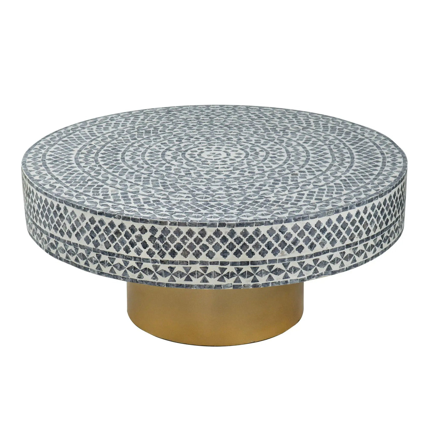 Unique Capiz Coffee Table & Pedestal Base by Unique Piece Furniture