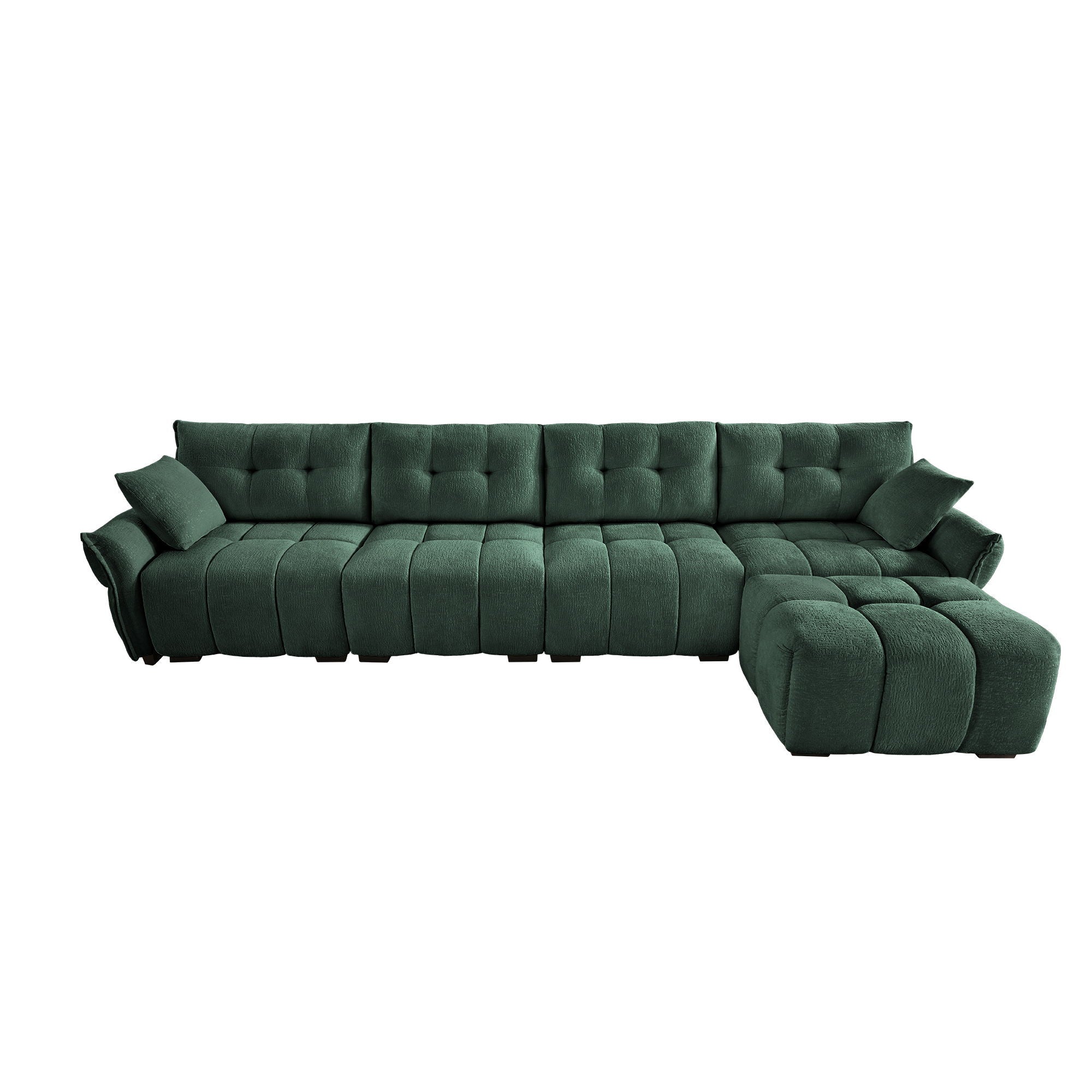 Sofa Set With Ottoman And Pillows, Textured, High Resilience Cushions by HouseOfZazla