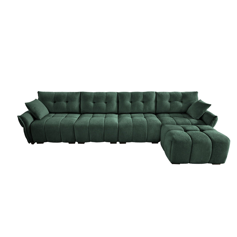 Sofa Set With Ottoman And Pillows, Textured, High Resilience Cushions by HouseOfZazla