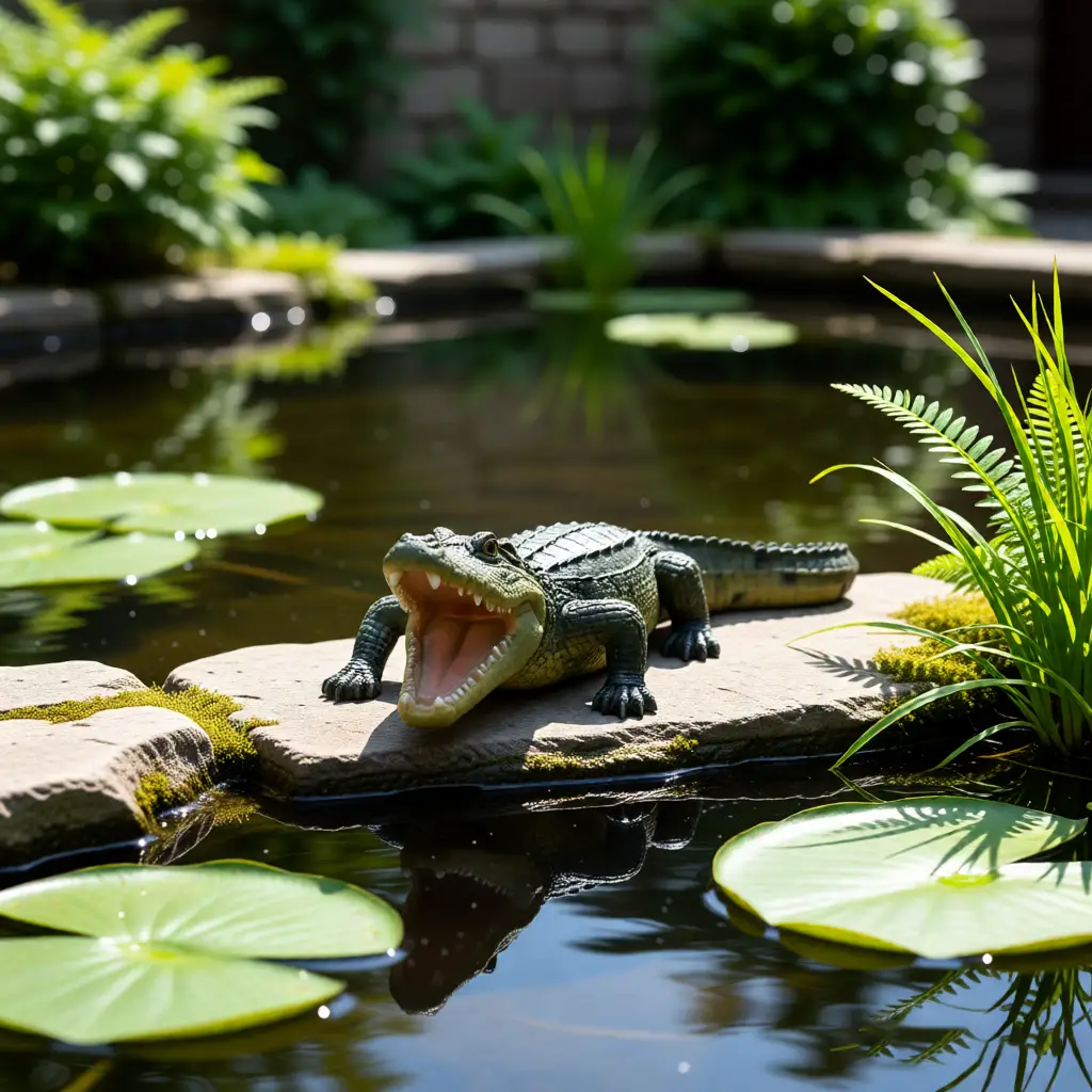 23" Simulated Crocodile Garden Statue by HouseOfZazla