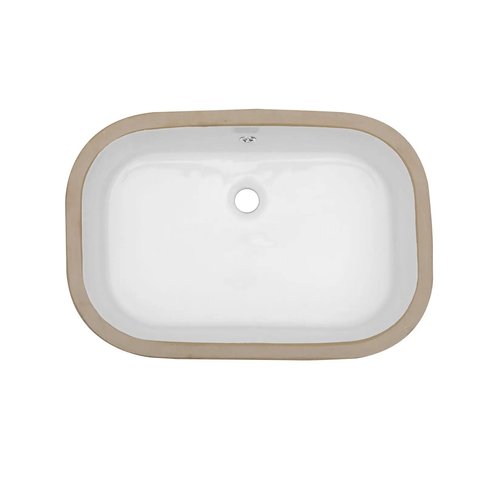 Undermount Bathroom Sink 22" X 15.25" With Overflow Sleek, High Temperature Fired, Stain Resistant, Smooth Polished Surface - White by HouseOfZazla