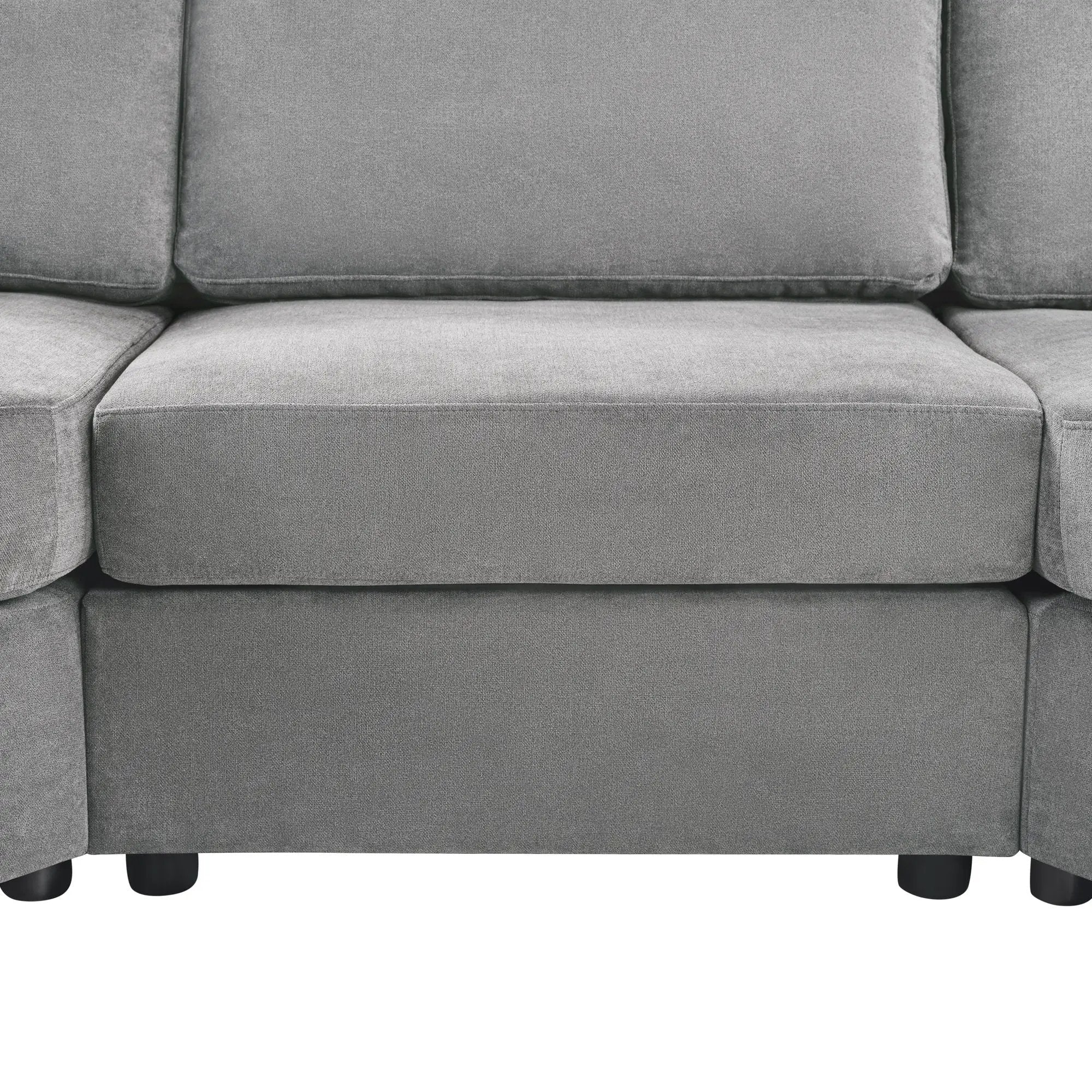 Modern 3 Seater Upholstered Sofa With Curved Design by HouseOfZazla