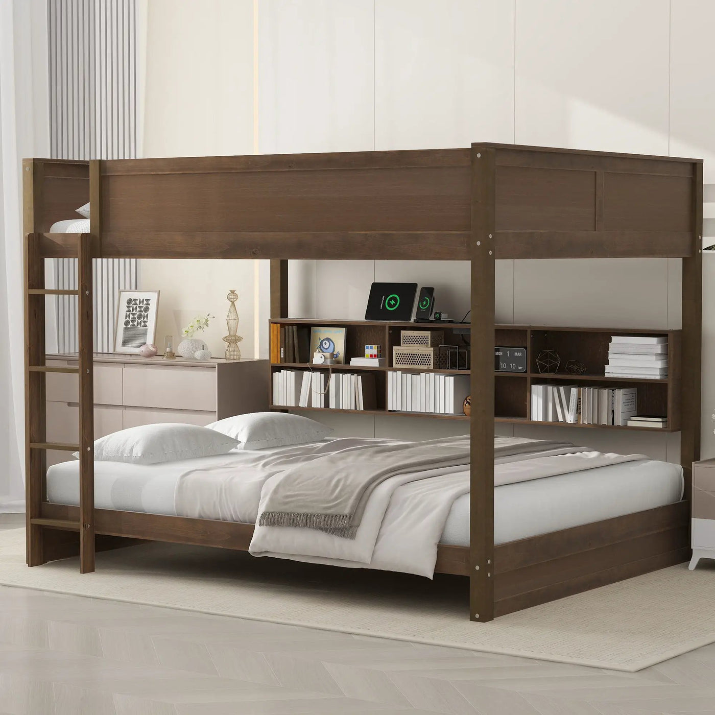 Bunk Bed With Storage Cabinets And USB Ports by HouseOfZazla