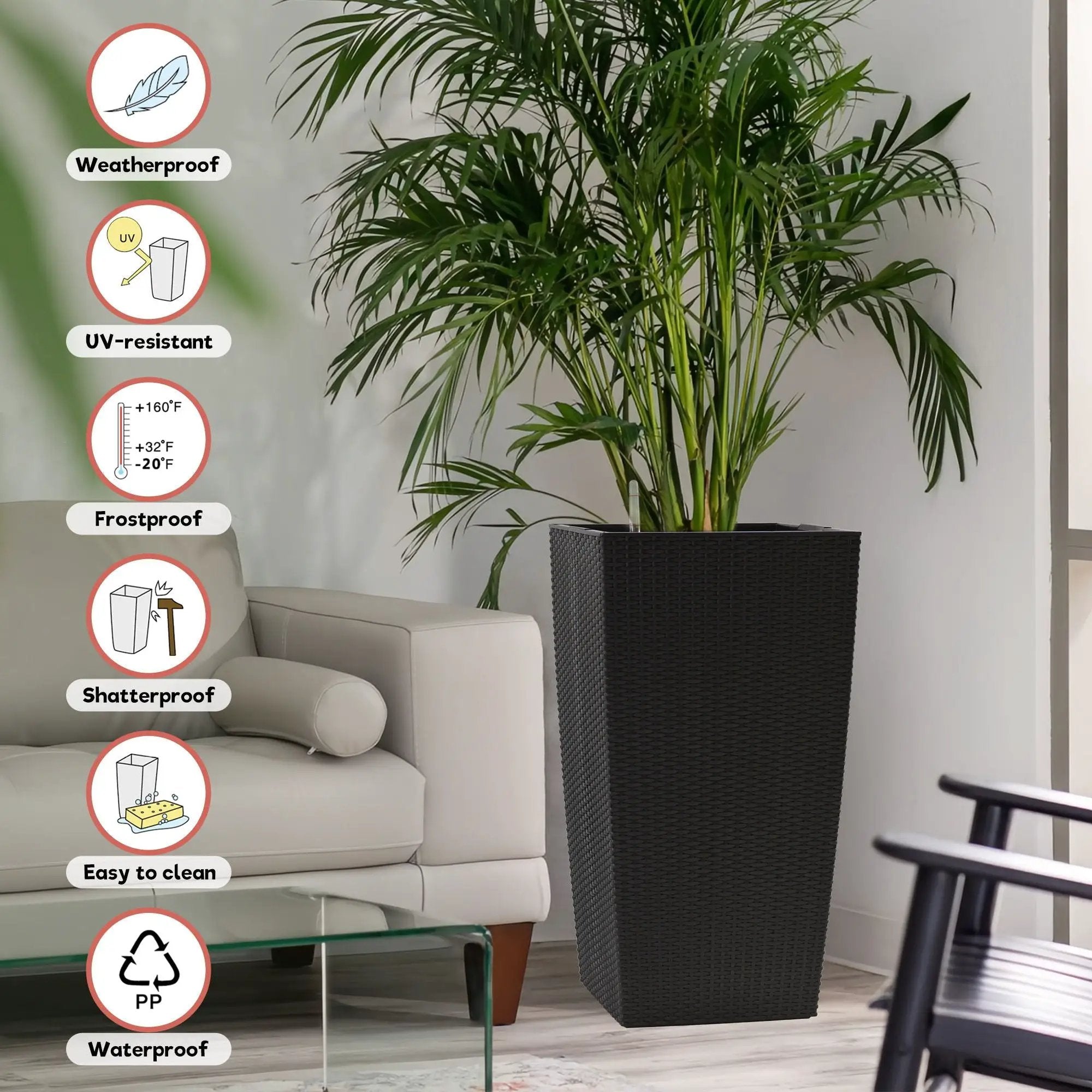 Indoor Outdoor Planter With Automatic Watering System by Unique Piece Furniture