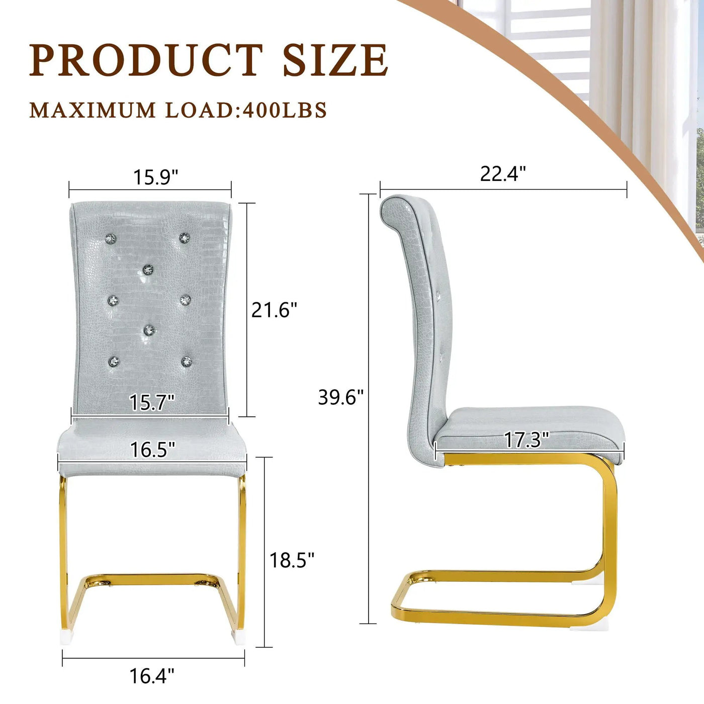 Elegant Design Alligator Skin Upholstered Dining Chairs by HouseOfZazla