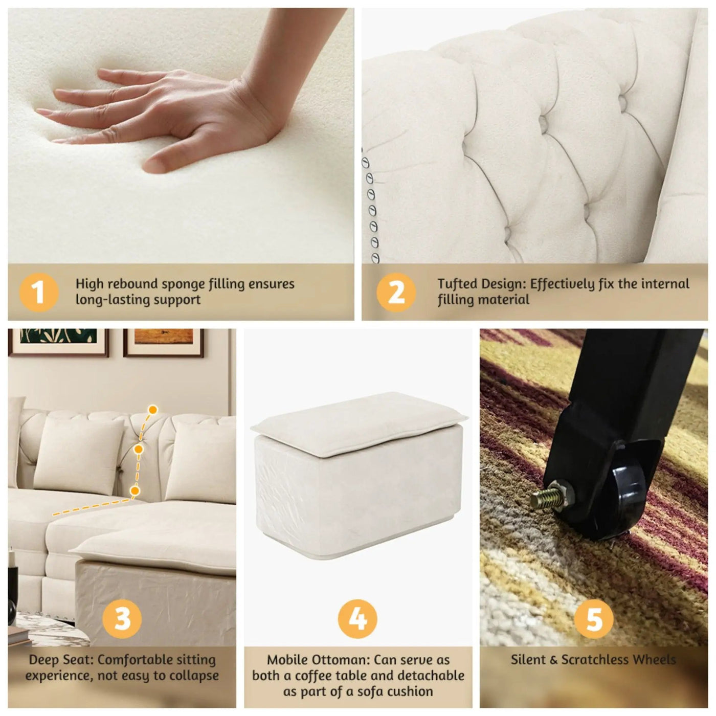 3 In 1 Convertible Sleeper Sofa Bed With Movable Ottoman by HouseOfZazla