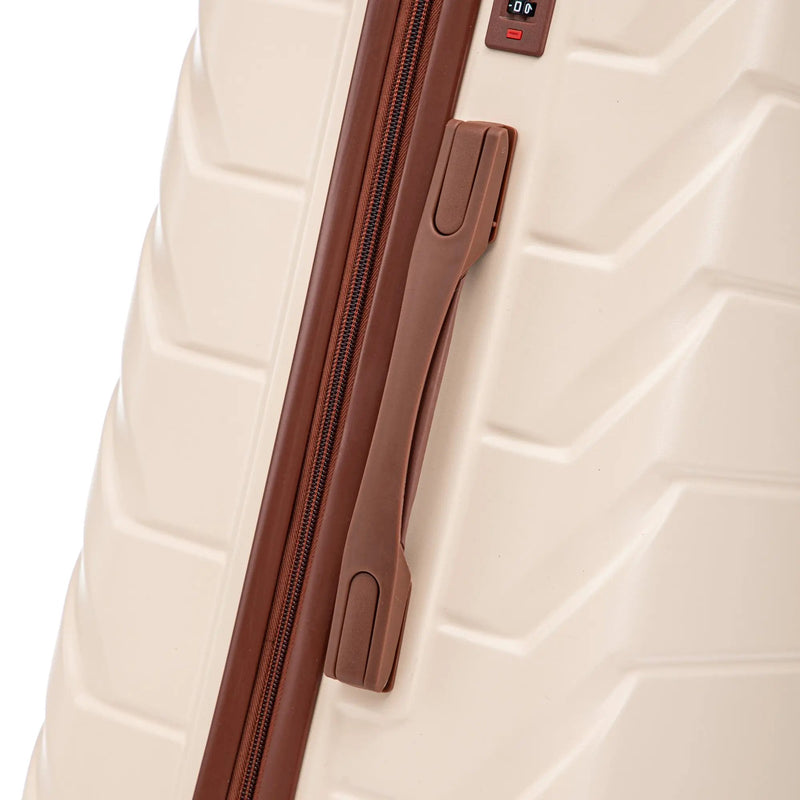 3-Piece ABS Spinner Wheel Luggage Set 20"/24"/28" Beige by HouseOfZazla