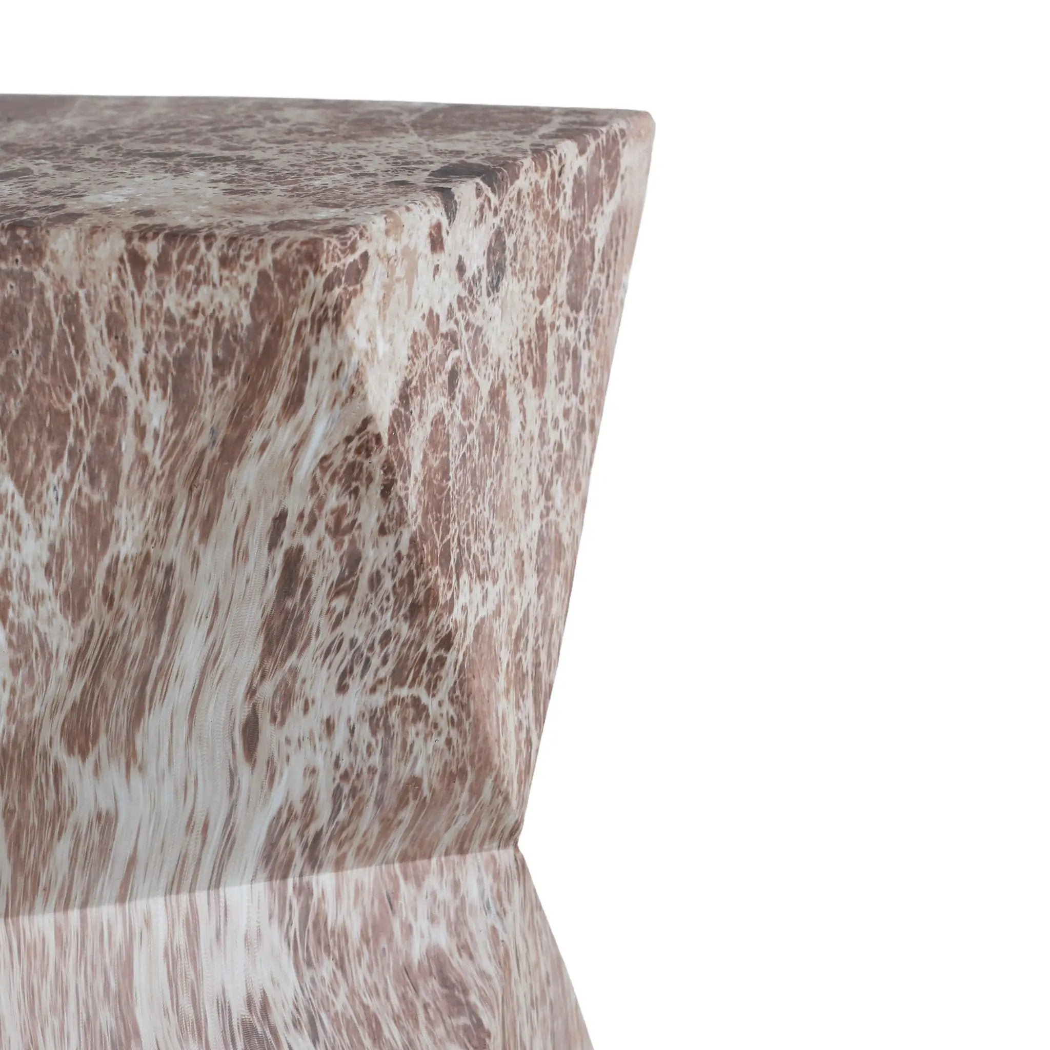Round Outdoor Geometric End Table - Marble by HouseOfZazla