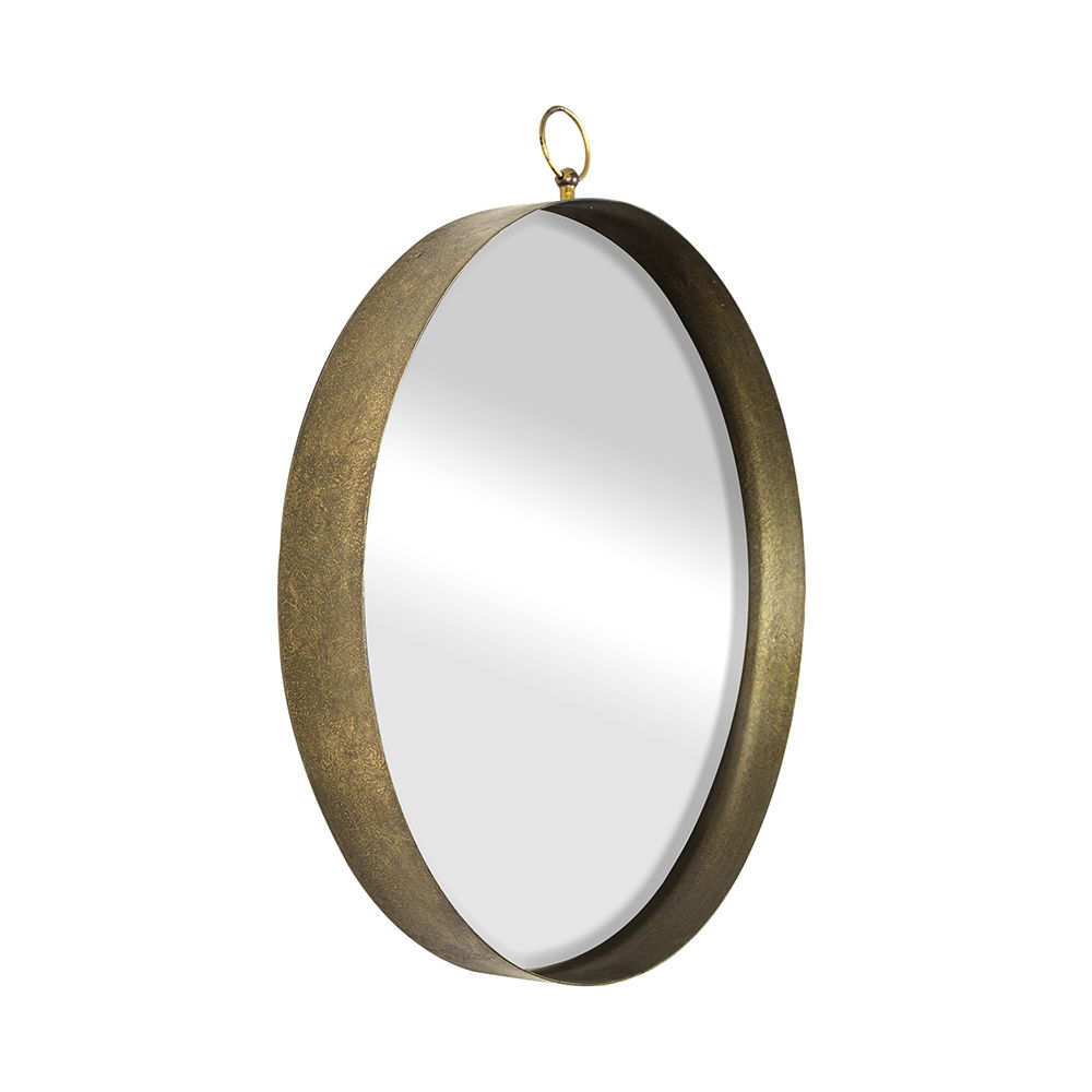 Round Mirror with Iron Frame - Gray, photo 2 of 7