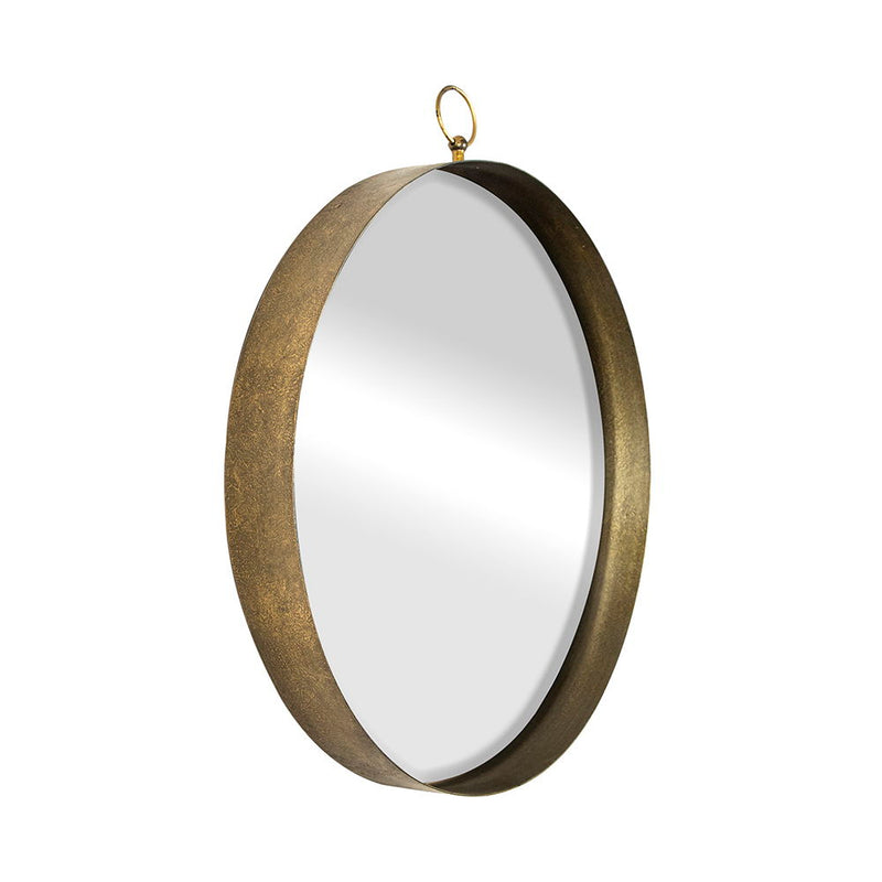 Round Mirror with Iron Frame - Gray, photo 2 of 7