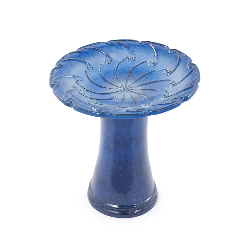 Handmade Glazed Ceramic Bird Bath, Sapphire by HouseOfZazla