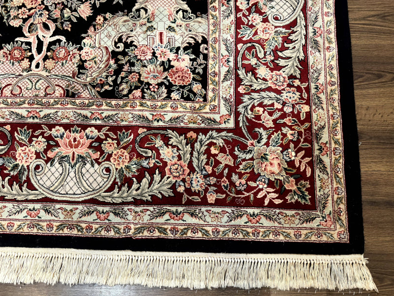 Sino Persian Rug 9x12, Black, Floral Bouquets by Jewel Rugs