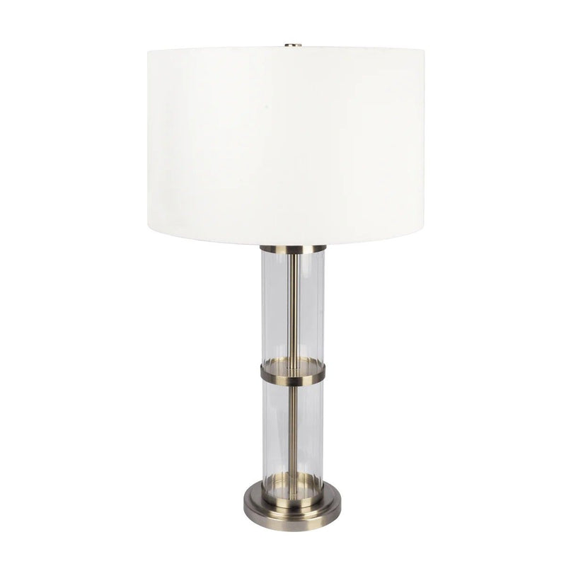 Echo - Table Lamp With On/Off Switch Clear Body Base - Clear / Silver / White, photo 2 of 6