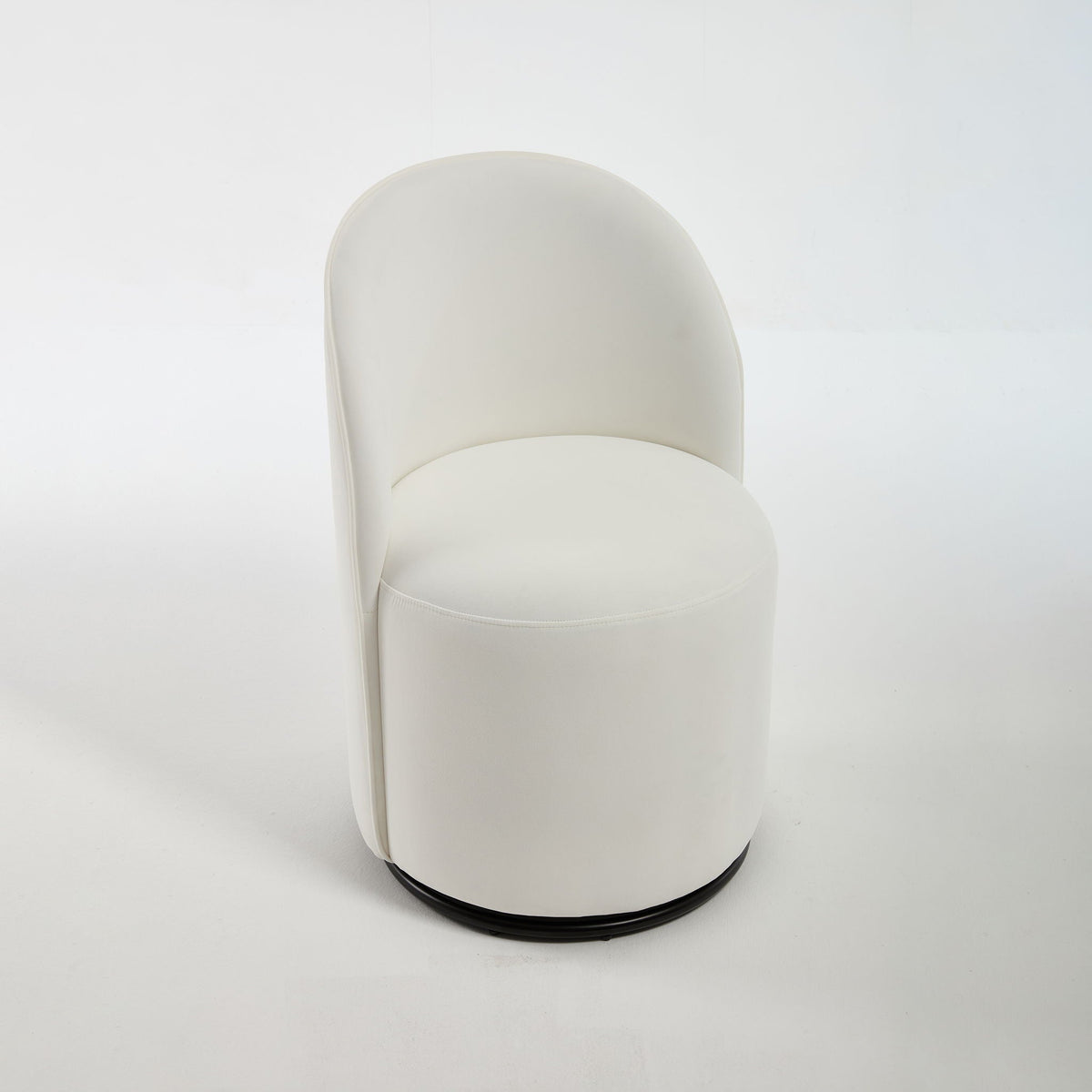 360 Degree Swivel Armless Dining Barrel Chair with Stain-Resistant Upholstery - Multiple Colors, photo 3 of 12