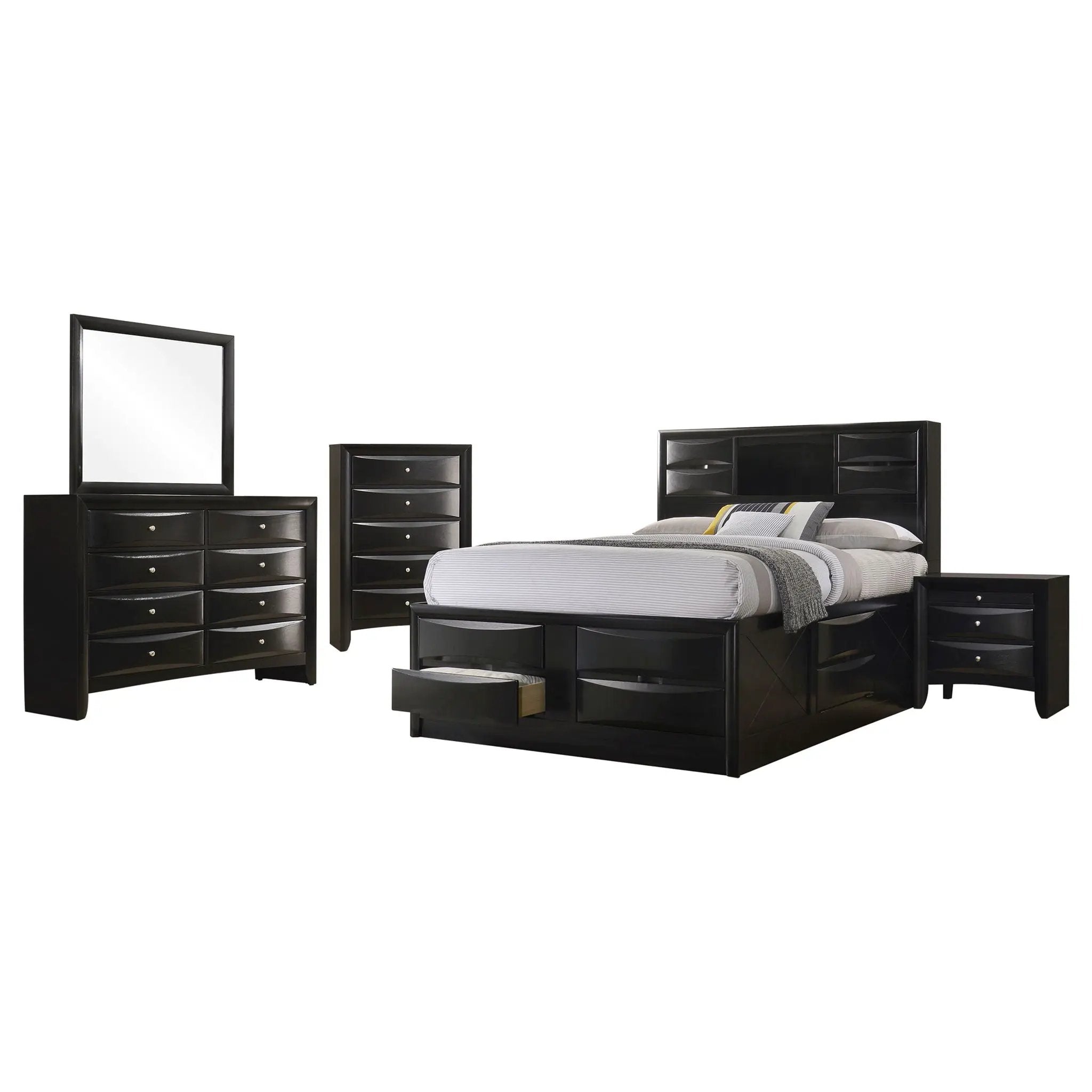 Briana 5-piece Eastern King Bedroom Set Black by Unique Piece Furniture