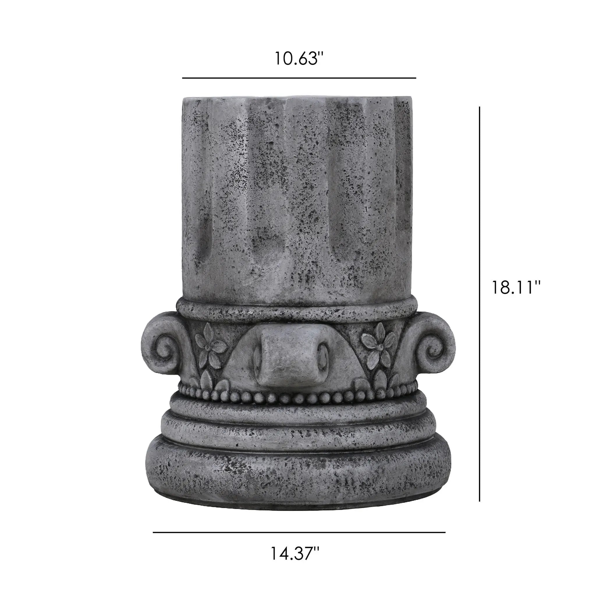 Outdoor End Table, Round Side Table For Patio And Garden - Antique Gray by Unique Piece Furniture