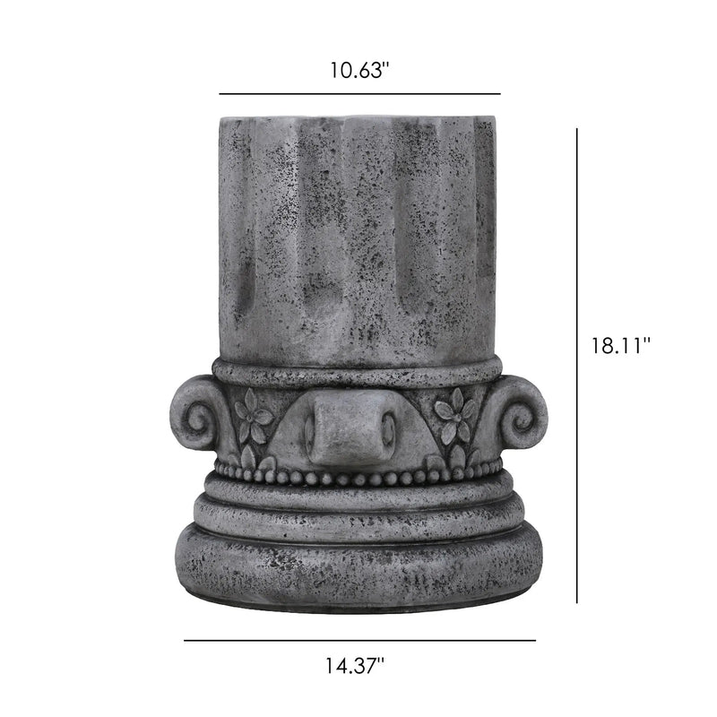 Outdoor End Table, Round Side Table For Patio And Garden - Antique Gray by Unique Piece Furniture