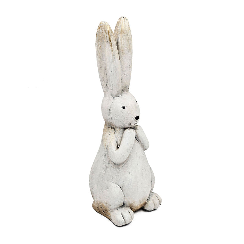 Textured Bunny Figurine with Iron Construction - White, photo 4 of 10