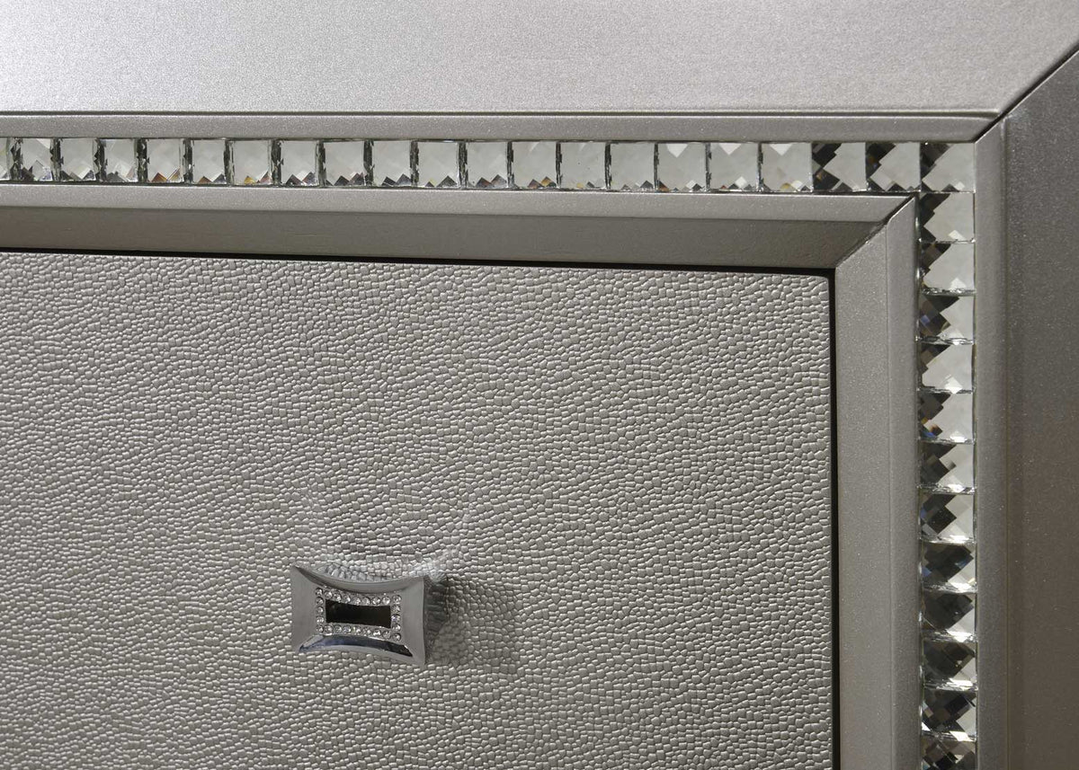 Kaitlyn Storage Bed with LED Lighting and Storage - Pearl Silver, photo 2 of 4