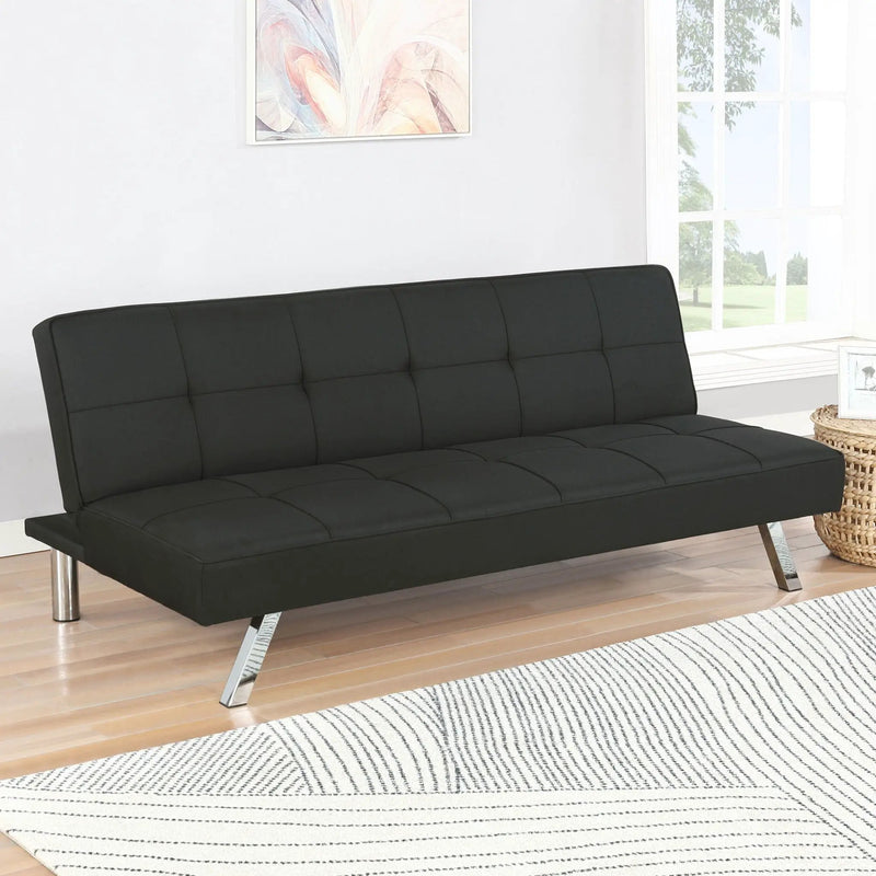 Joel Upholstered Tufted Convertible Sofa Bed Black by Unique Piece Furniture