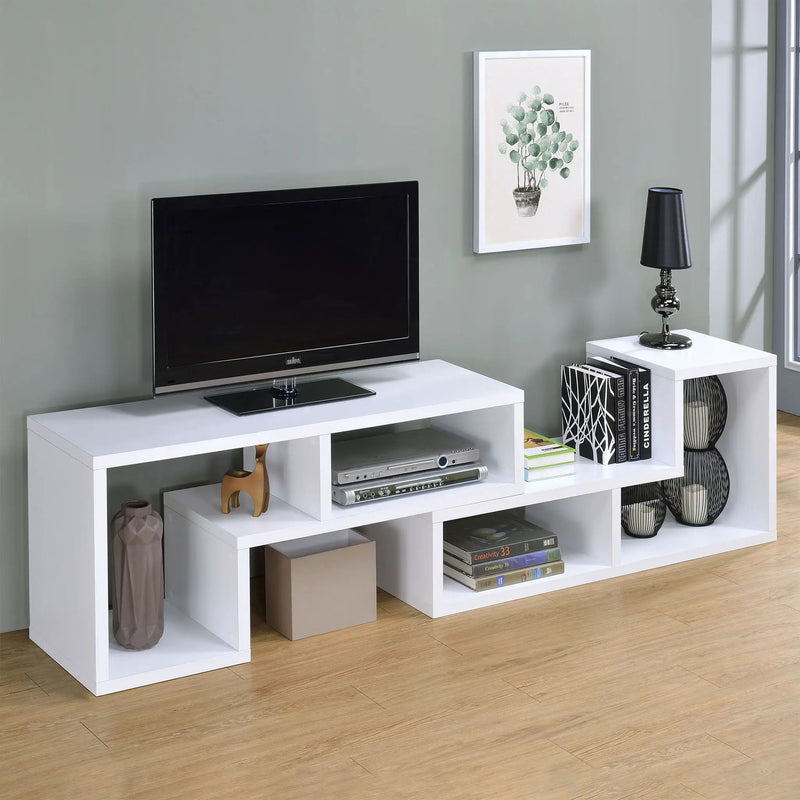Velma Multipurpose TV Stand and Bookshelf White by Unique Piece Furniture