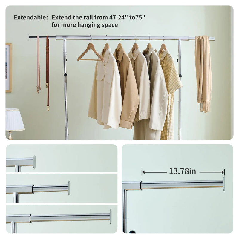 Heavy Duty Rolling Clothes Rack by HouseOfZazla